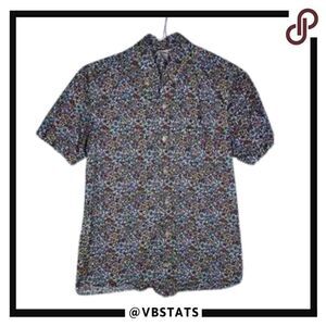 Ken LTD Short Sleeve‎ Small Red/Blue/Green Small Floral Print Shirt